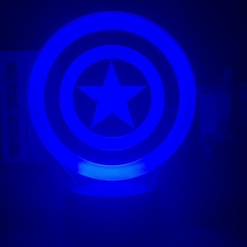 Captain Americas Shield 3D Illusion Lamp Night Light