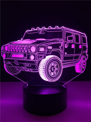 Image of Car Jeep 3D Illusion Lamp Night Light