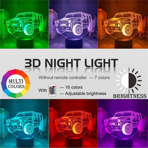 Image of Car SUV 3D Illusion Lamp Night Light
