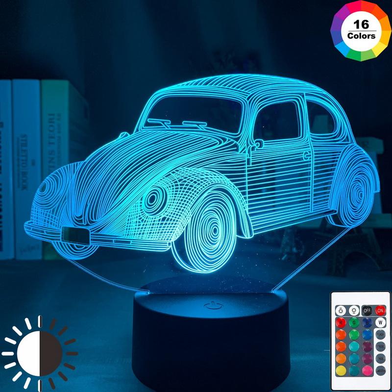 Car Volkswagen Beetle Model Child Room 3D Illusion Lamp Night Light