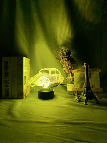 Image of Car Volkswagen Beetle Model Child Room 3D Illusion Lamp Night Light