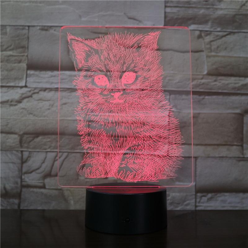Cats Animal 3D Illusion Lamp Night Light