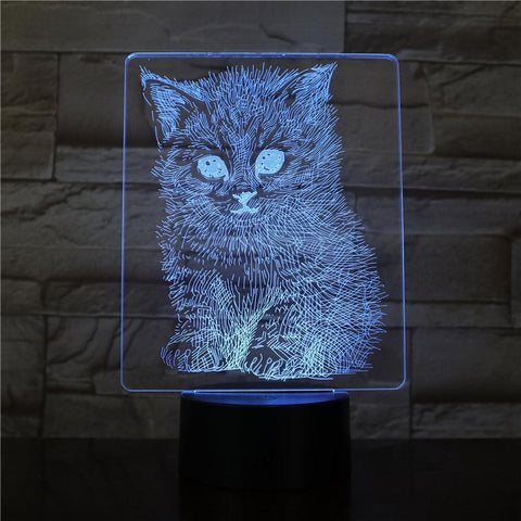 Image of Cats Animal 3D Illusion Lamp Night Light