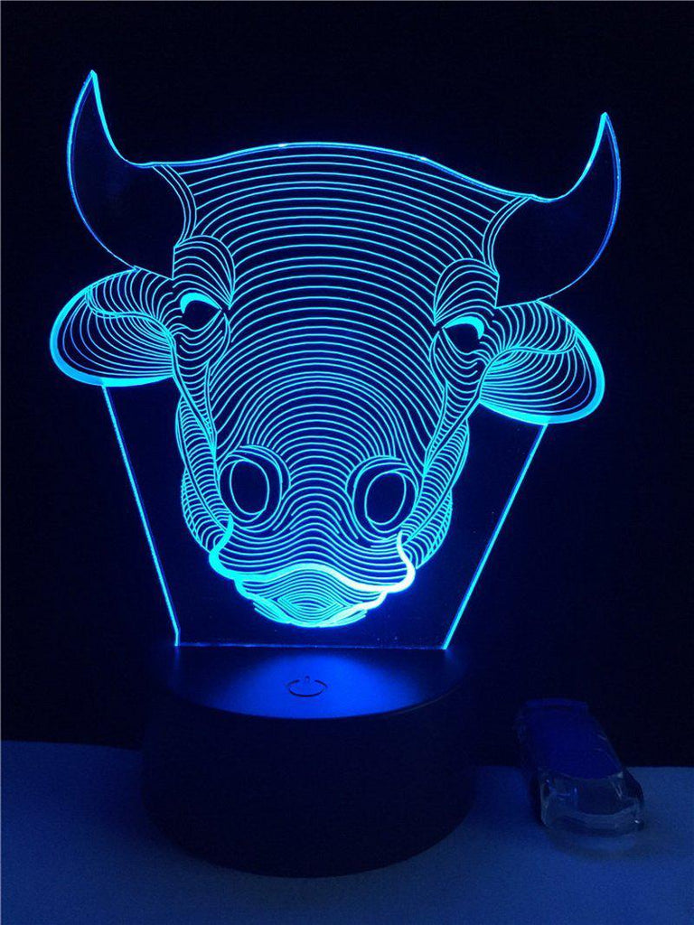Cattle Bull Cow Fade 3D Illusion Lamp Night Light