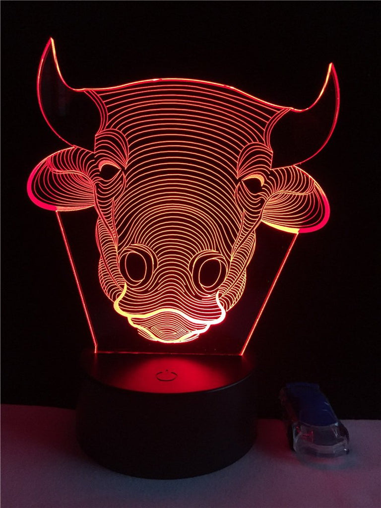 Cattle Bull Cow Fade 3D Illusion Lamp Night Light
