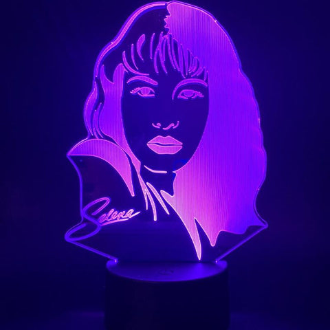 Image of Celebrity Selena Gomez Figure 3D Illusion Lamp Night Light