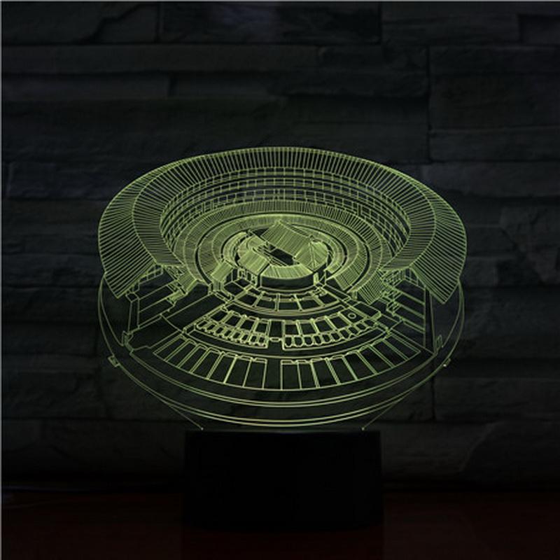 Chinese Culture Hakka Round House 3D Illusion Lamp Night Light