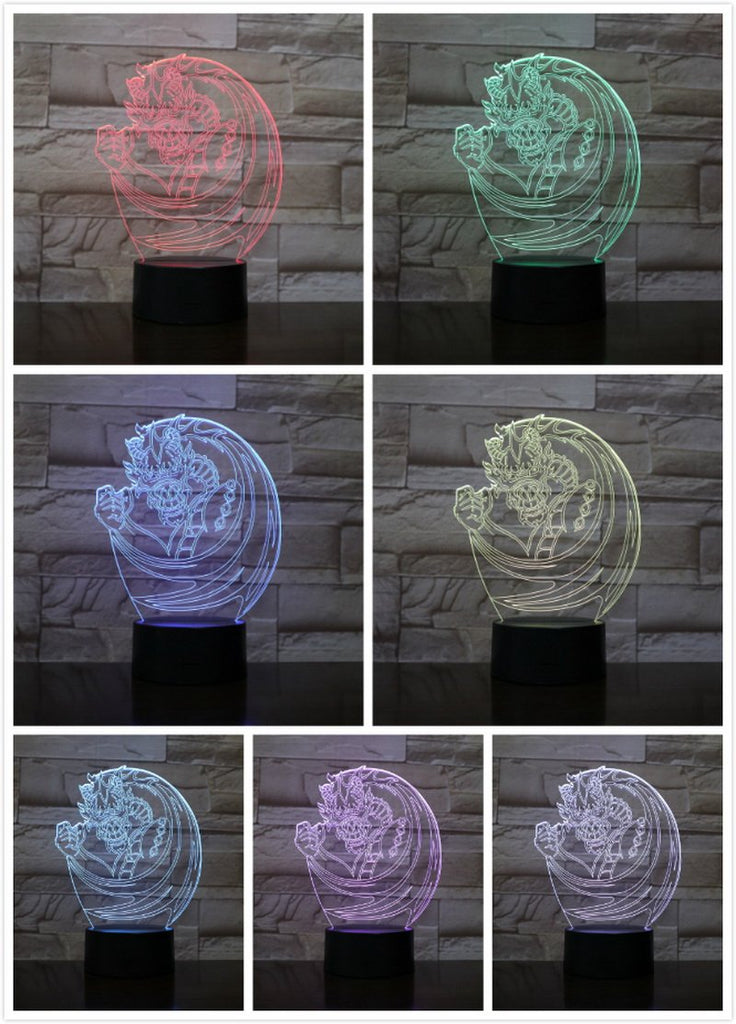 Chinese dragon 3D Illusion Lamp Night Light