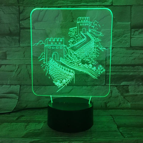 Image of Chinese Famous Place The Great Wall 3D Illusion Lamp Night Light