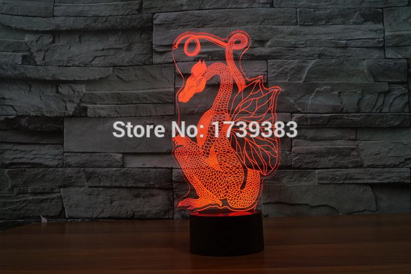 Chinese Style Paper Cut Dragon 3D Illusion Lamp Night Light