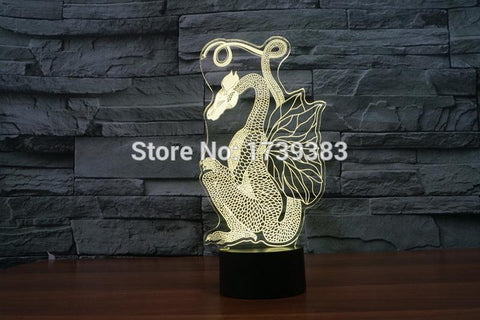Image of Chinese Style Paper Cut Dragon 3D Illusion Lamp Night Light