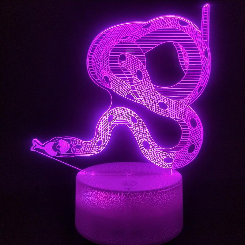 Chinese Zodiac The Snake Pretty Pretty Souvenir 3D Illusion Lamp Night Light