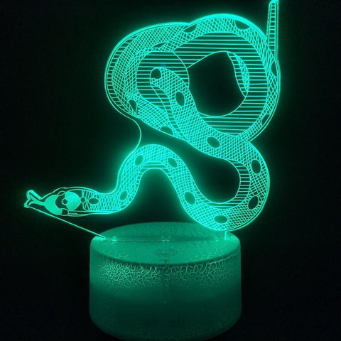 Image of Chinese Zodiac The Snake Pretty Pretty Souvenir 3D Illusion Lamp Night Light