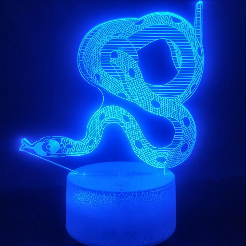 Chinese Zodiac The Snake Pretty Pretty Souvenir 3D Illusion Lamp Night Light