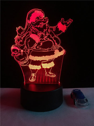 Image of Chirstmas Xmas Santa Claus 3D Illusion Lamp Night Light