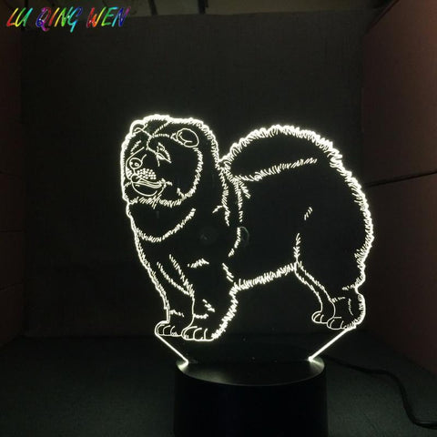 Image of Chow Chow Dog Baby 3D Illusion Lamp Night Light