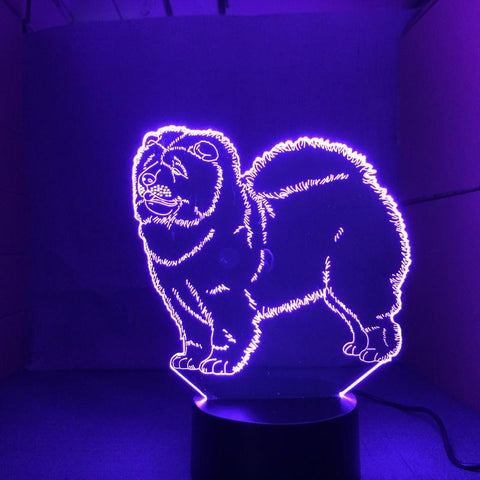 Image of Chow Chow Dog Baby 3D Illusion Lamp Night Light