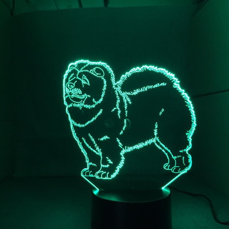 Chow Chow Dog Baby 3D Illusion Lamp Night Light