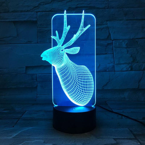Image of Christmas deer Animals Elk 3D Illusion Lamp Night Light