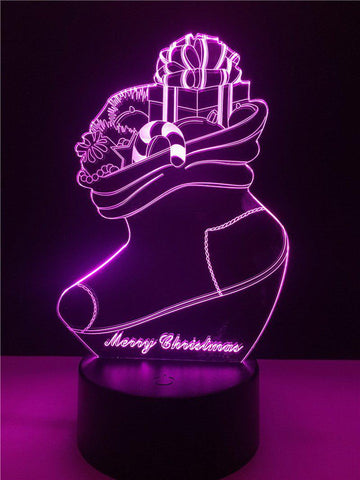 Image of Christmas Socks 3D Illusion Lamp Night Light