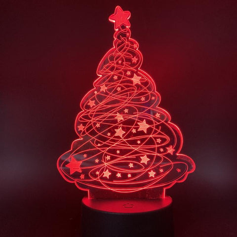 Image of Christmas Tree 3D Illusion Lamp Night Light