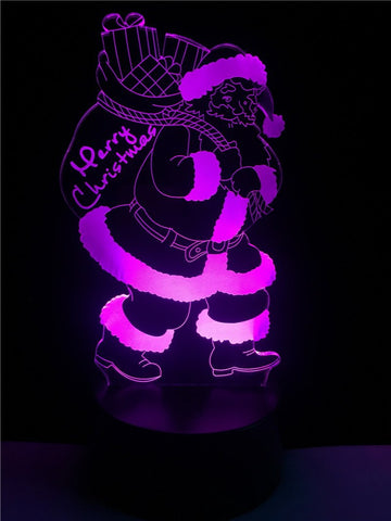 Image of Christms Xmas Santa Claus 3D Illusion Lamp Night Light