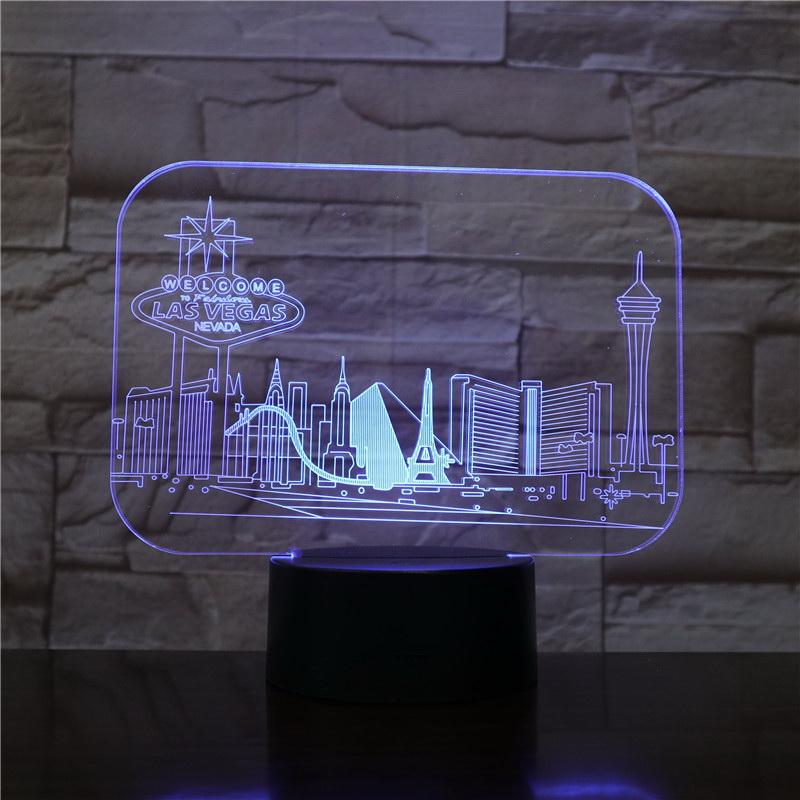 City Las Vegas veilleuse 3D Illusion Lamp Night Light