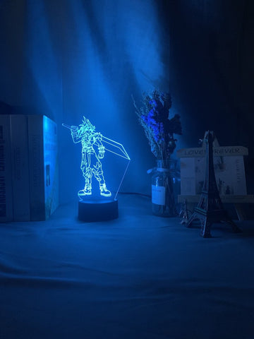 Image of Cloud Strife Figure 3D Illusion Lamp Night Light