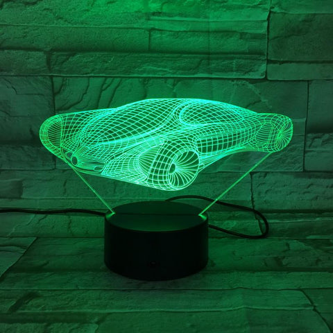 Image of Concept Car Science Fiction Car 3D Illusion Lamp Night Light