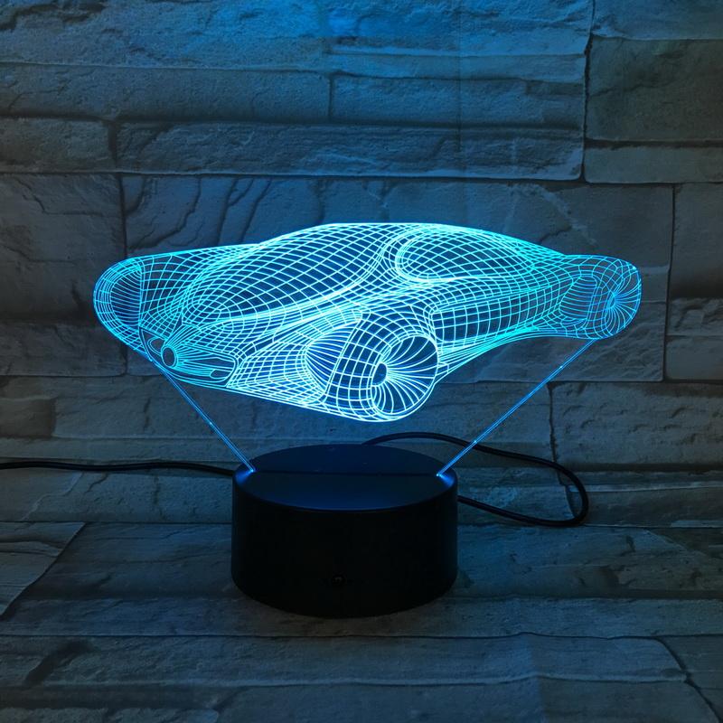 Concept Car Science Fiction Car 3D Illusion Lamp Night Light