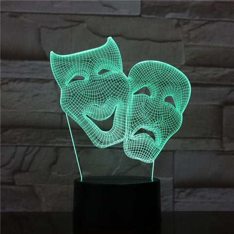 Image of Control mask shape 3D Illusion Lamp Night Light