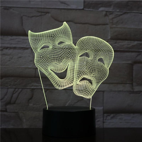 Image of Control mask shape 3D Illusion Lamp Night Light