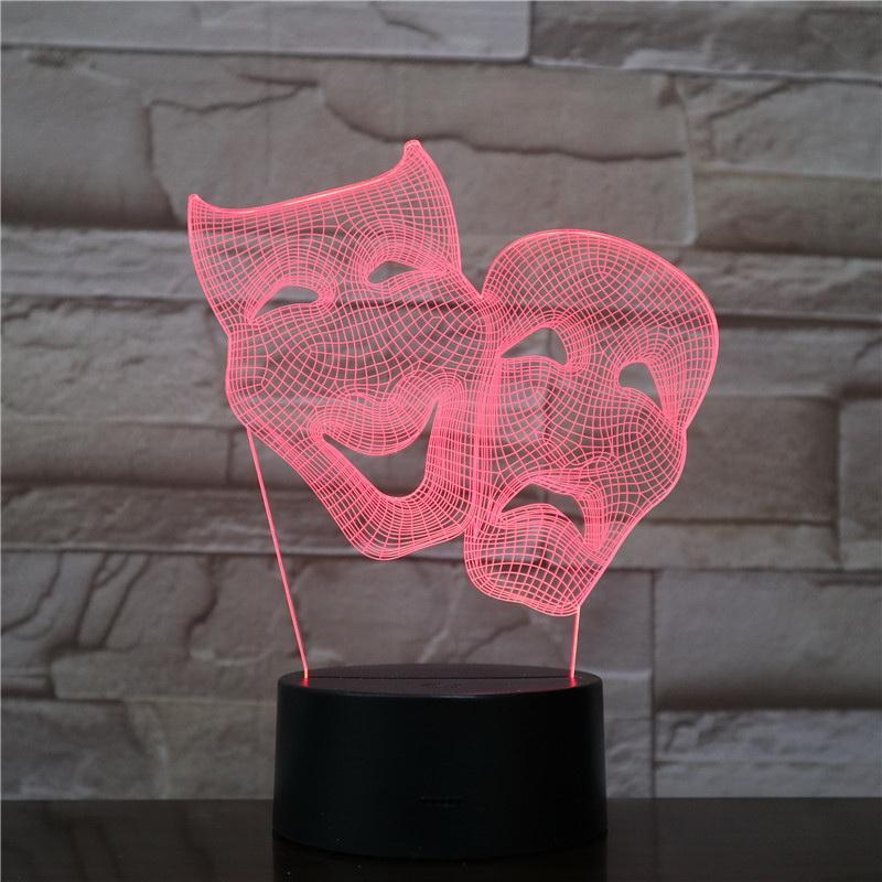 Control mask shape 3D Illusion Lamp Night Light