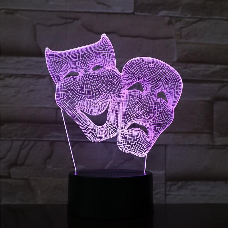 Control mask shape 3D Illusion Lamp Night Light