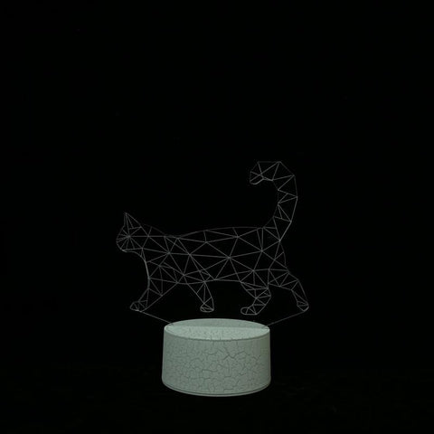 Image of Crack Lava Animal Walking Cat 3D Illusion Lamp Night Light