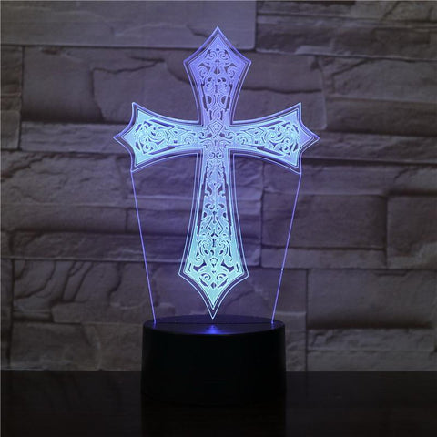 Image of Cross 3D Illusion Lamp Night Light