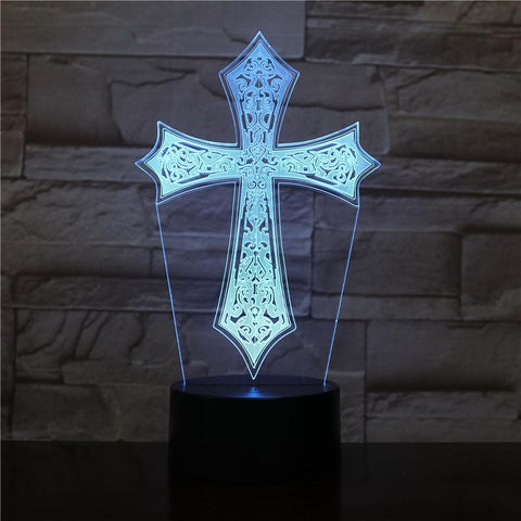 Image of Cross 3D Illusion Lamp Night Light