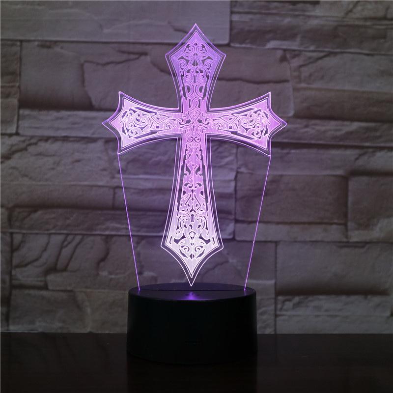 Cross 3D Illusion Lamp Night Light