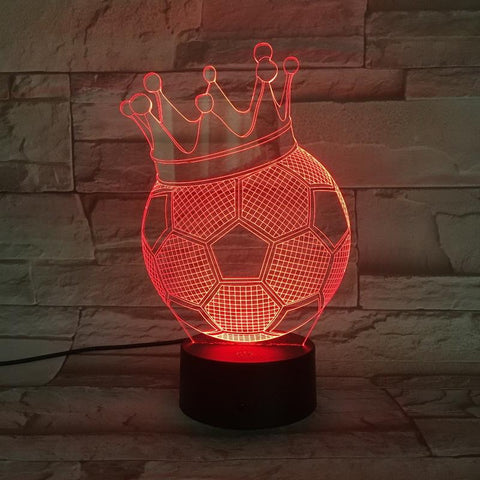 Image of Crown Football 3D Illusion Lamp Night Light