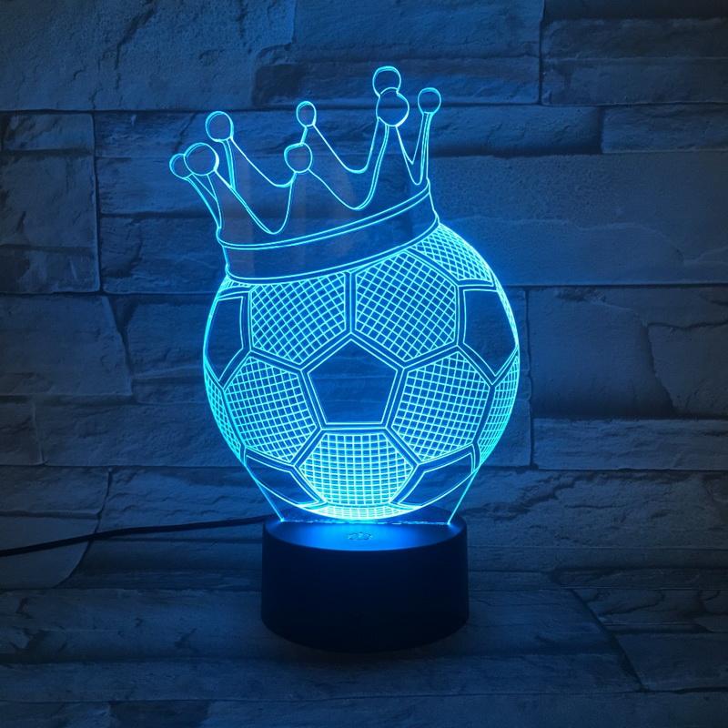 Crown Football 3D Illusion Lamp Night Light