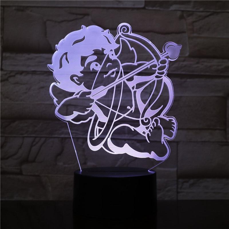 Cupid bow and arrow 3D Illusion Lamp Night Light