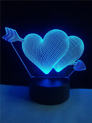 Image of Cupid Heart 3D Illusion Lamp Night Light