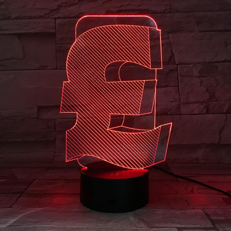 Currency Symbol Euro Indoor Room 3D Illusion Lamp Night Light