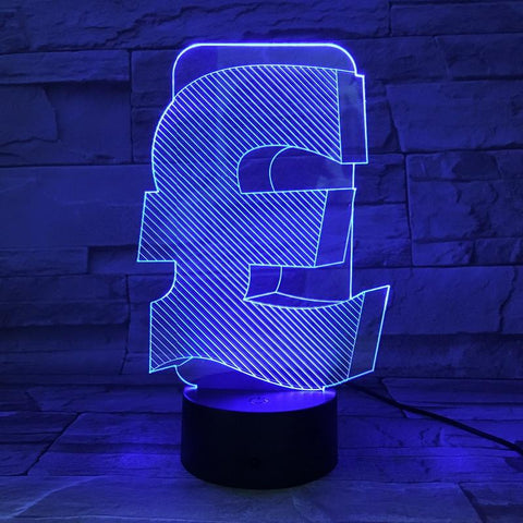 Image of Currency Symbol Euro Indoor Room 3D Illusion Lamp Night Light