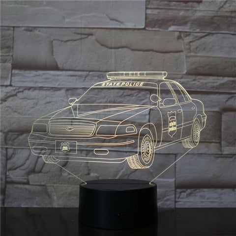 Image of Cutomized Federal Police Cars 3D Illusion Lamp Night Light