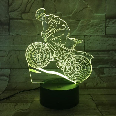 Image of Cyclists Extreme Sports 3D Illusion Lamp Night Light