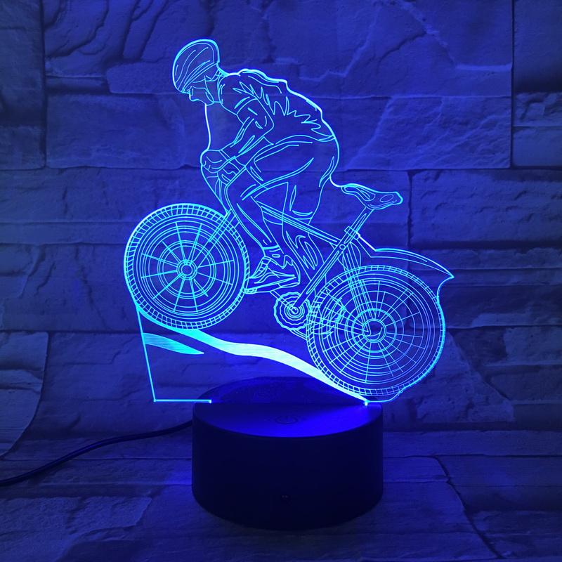 Cyclists Extreme Sports 3D Illusion Lamp Night Light