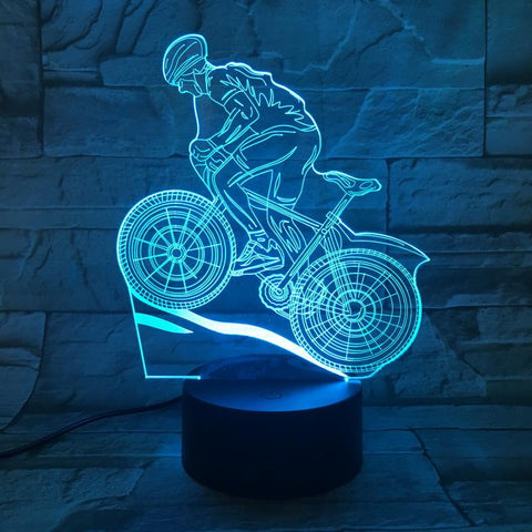 Image of Cyclists Extreme Sports 3D Illusion Lamp Night Light