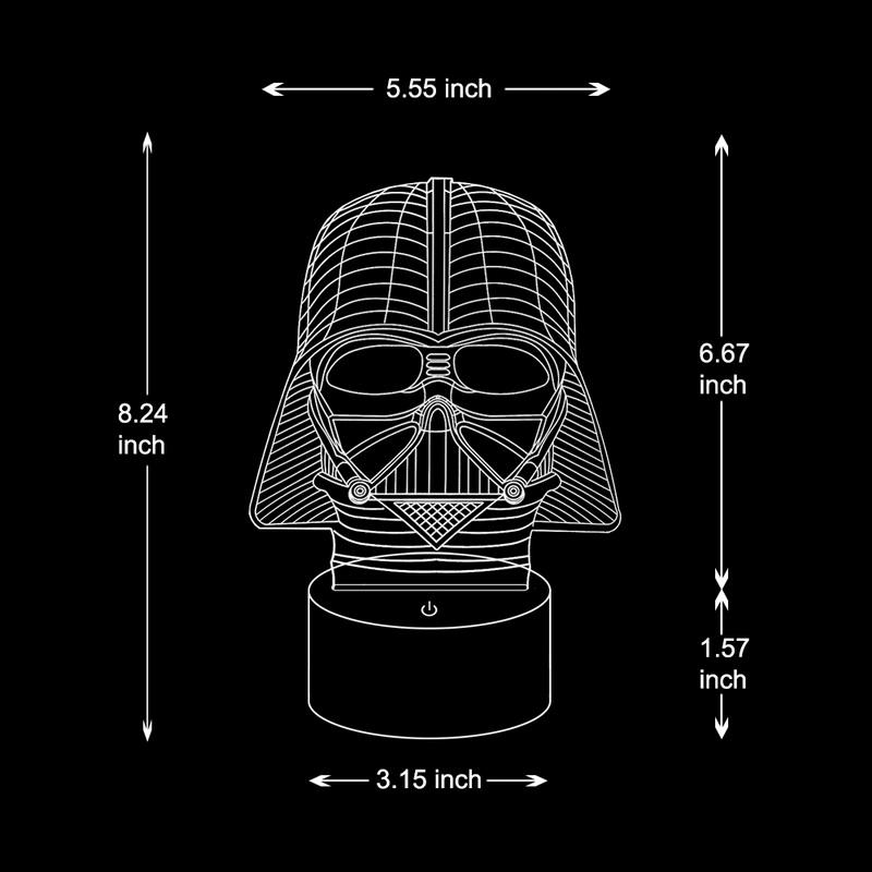 Darth Vader Black Warrior 3D Illusion Lamp Night Light