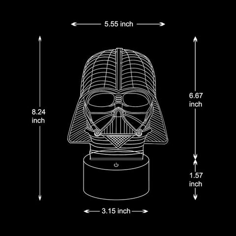 Image of Darth Vader Black Warrior 3D Illusion Lamp Night Light